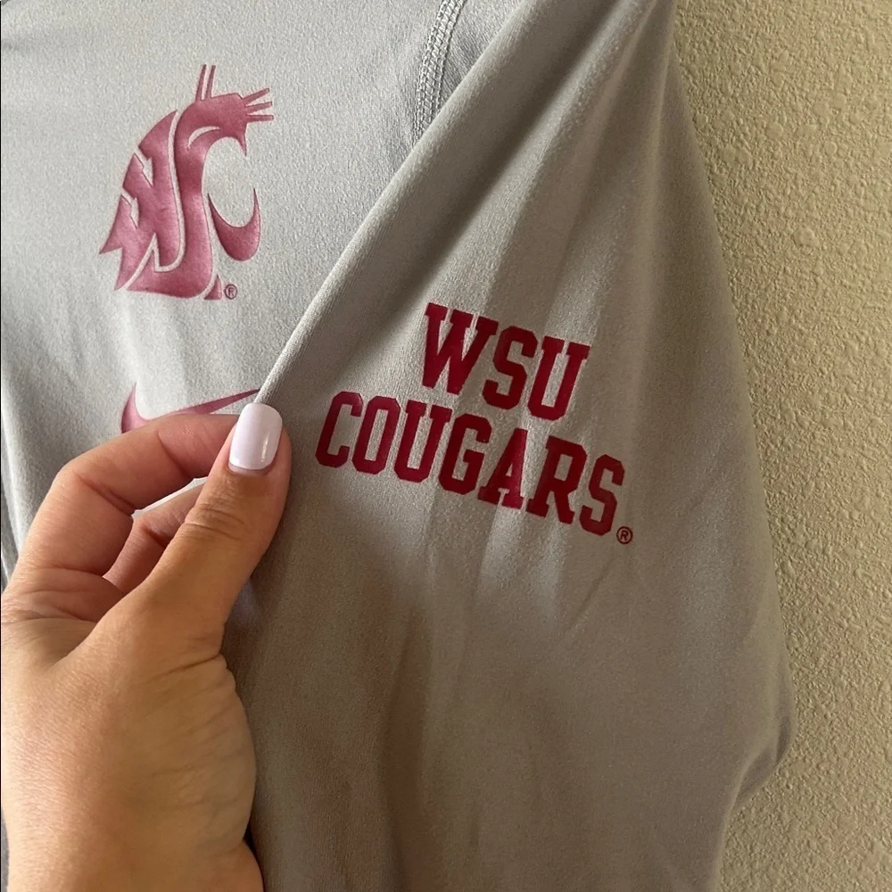 WSU Nike Light Gray Quarter-Zip Pullover